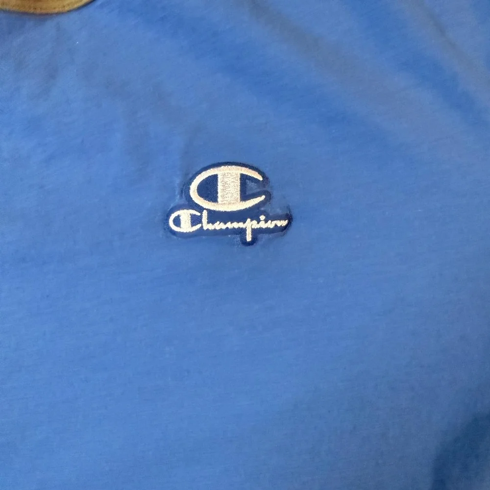 Vintage Y2K Champion Colorblock TShirt Mens L Blue Green Streetwear Skate - Picture 3 of 6